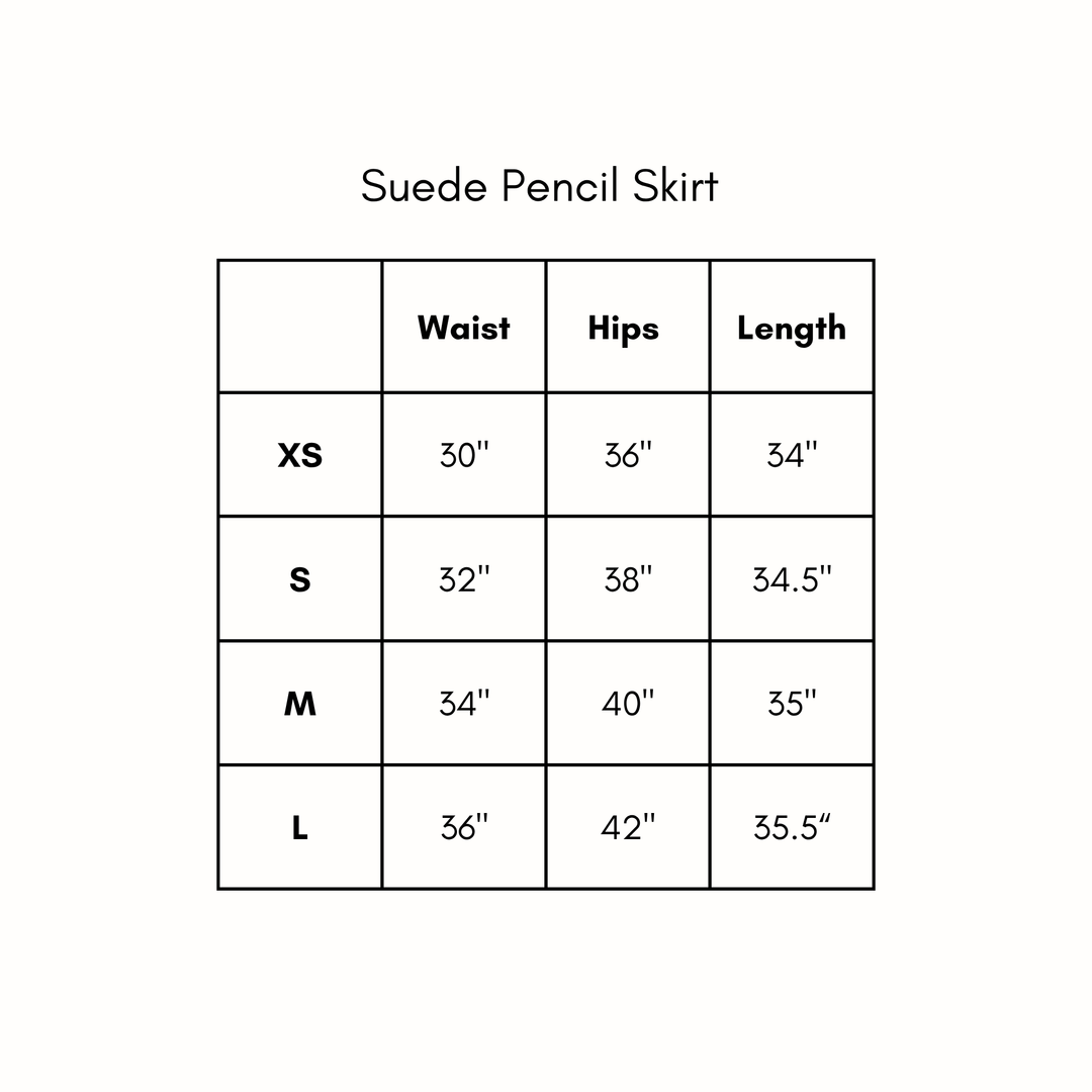 Suede Pencil Skirt - Brown