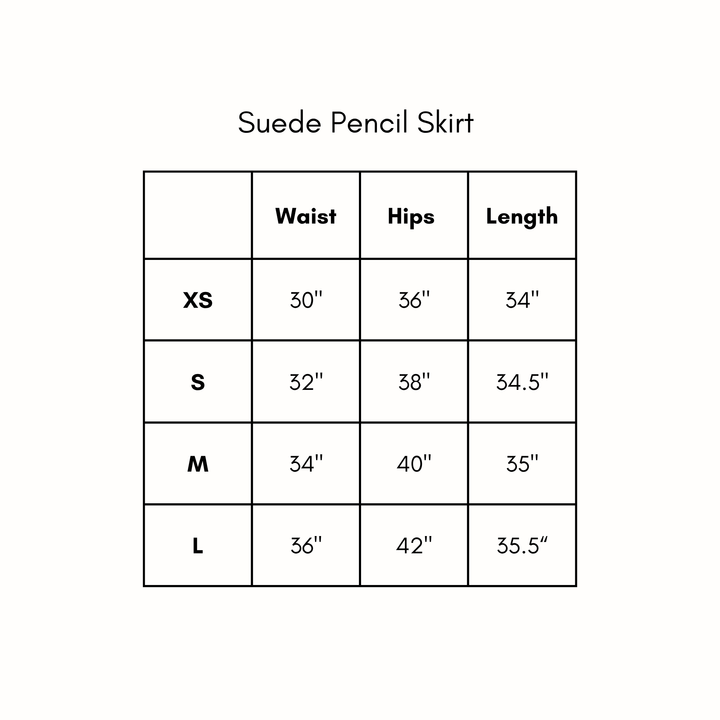 Suede Pencil Skirt - Brown