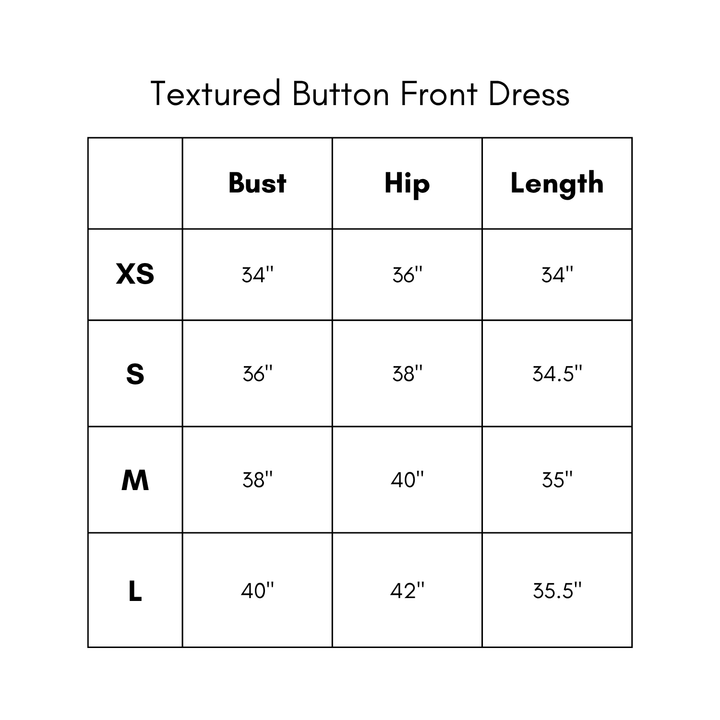 Textured Button Front Dress - Off White