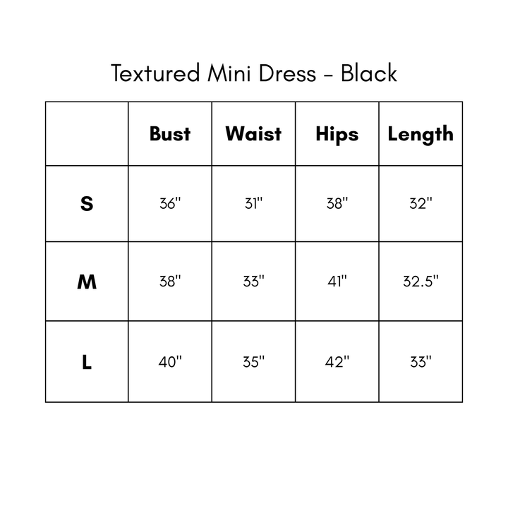 Textured Mini Dress - Black