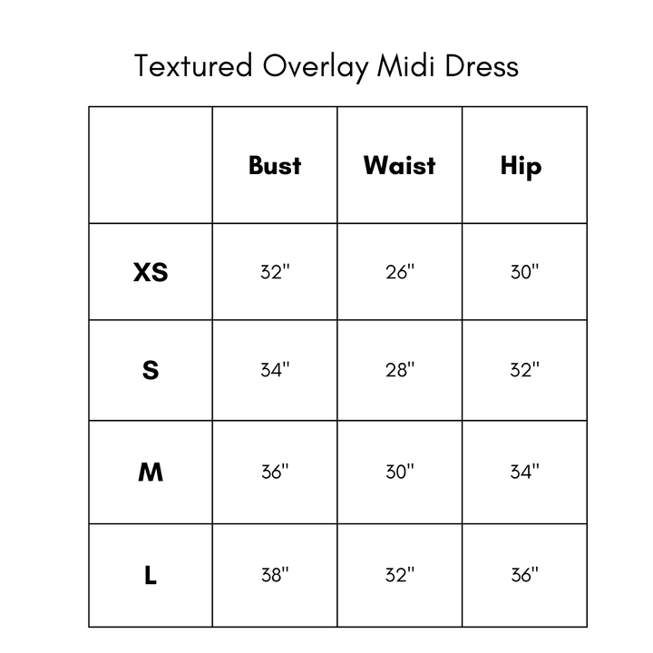 Textured Overlay Midi Dress - Black