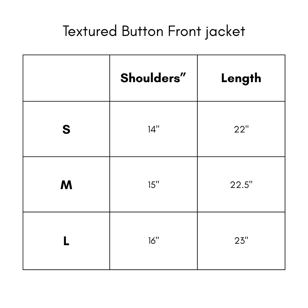 Textured Button Front Jacket - Cream/Ivory