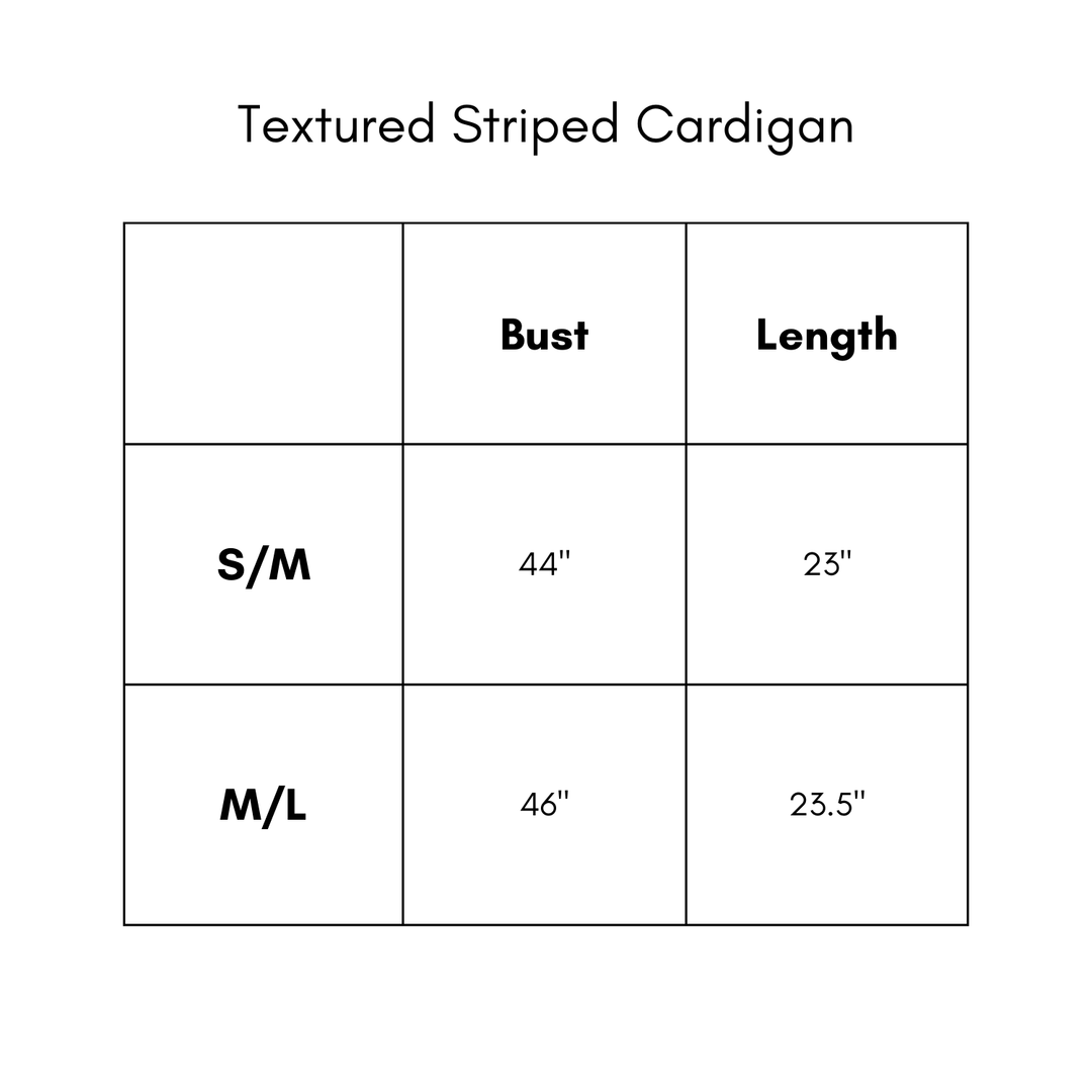 Textured Striped Cardigan - Black/White