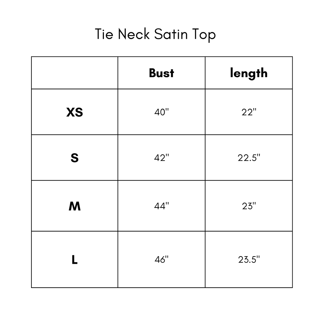 Tie Neck Satin Top - Forest Green