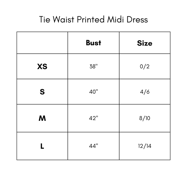 Tie Waist Printed Midi Dress - Blue