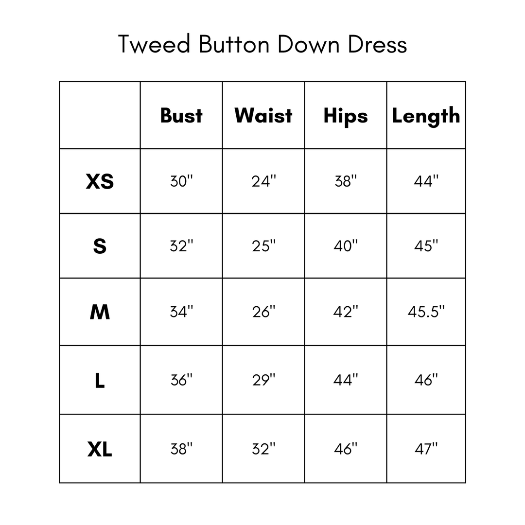 Tweed Button Down Dress - Blue
