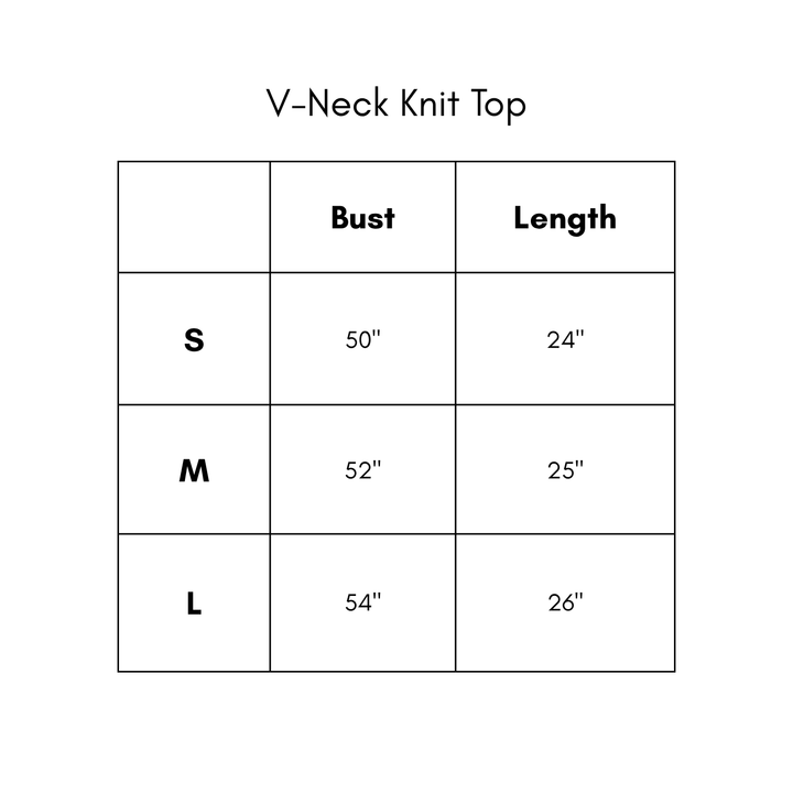 V Neck Knit Top - Beige