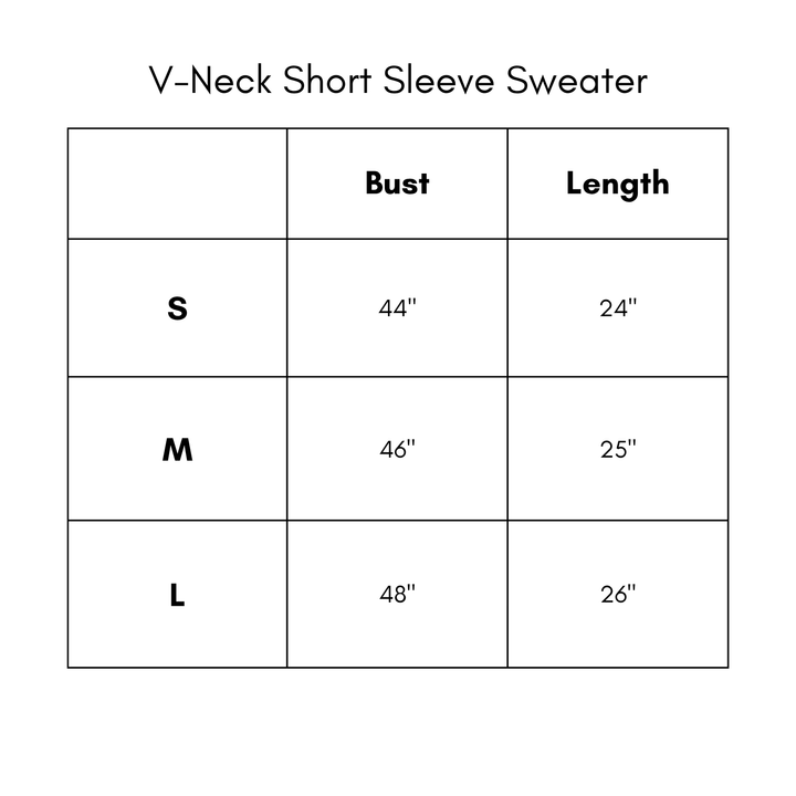 V Neck Short Sleeve Sweater - Heather Gray