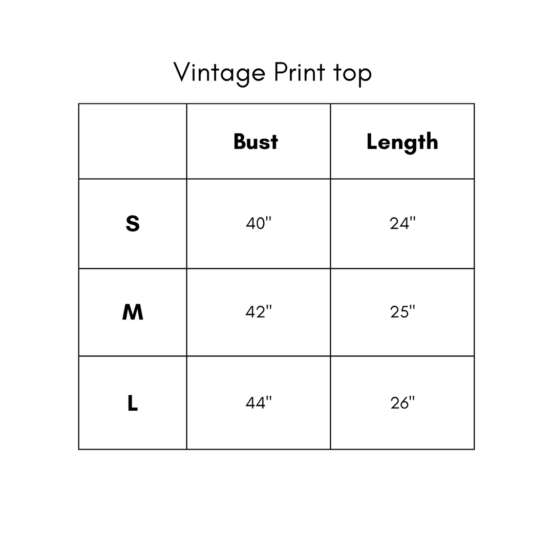 Vintage Print Top - Camel