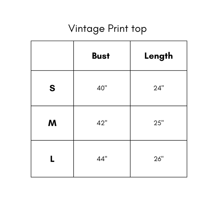 Vintage Print Top - Camel