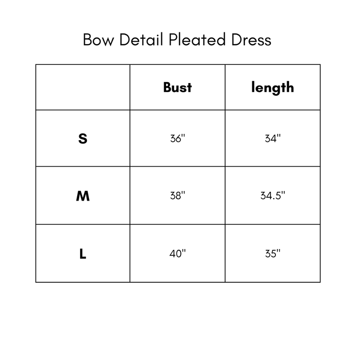 Bow Detail Pleated Dress - White/Mocha