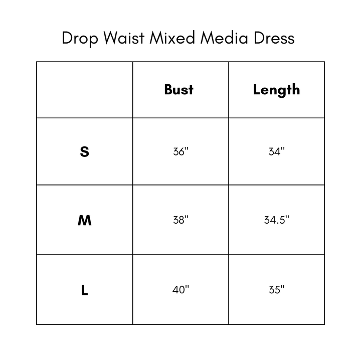 Drop Waist Mixed Media Dress