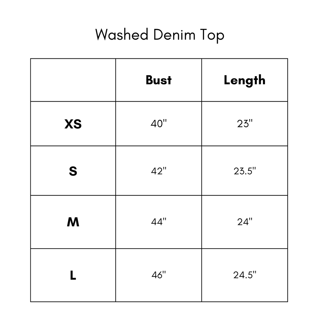 Washed Denim Top - Black