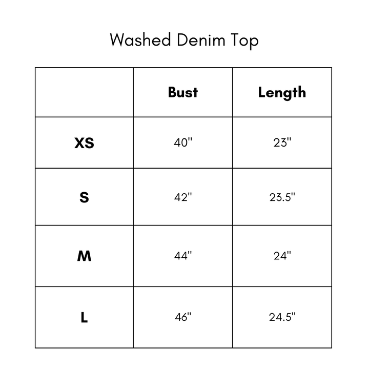Washed Denim Top - Black