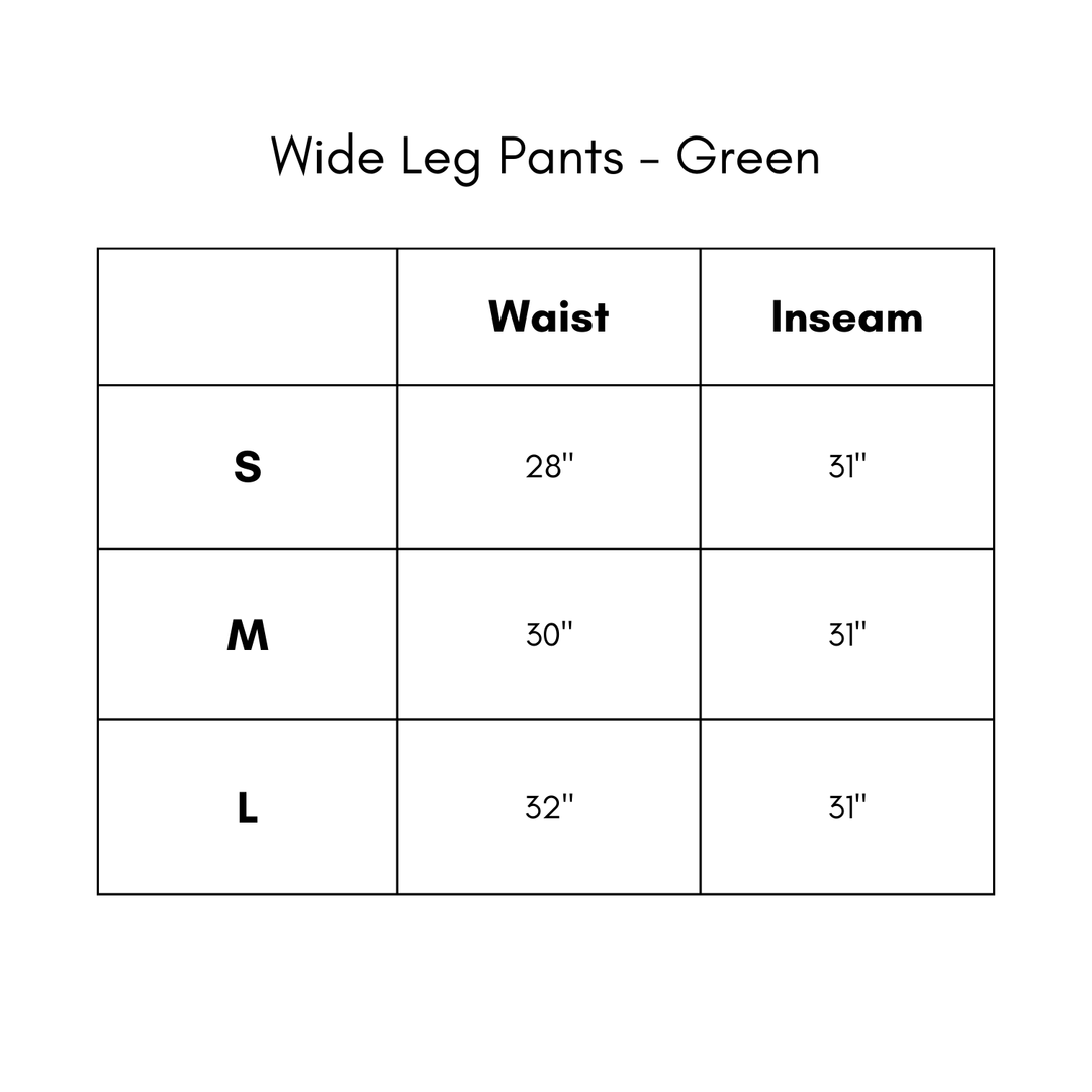Wide Leg Pants - Green