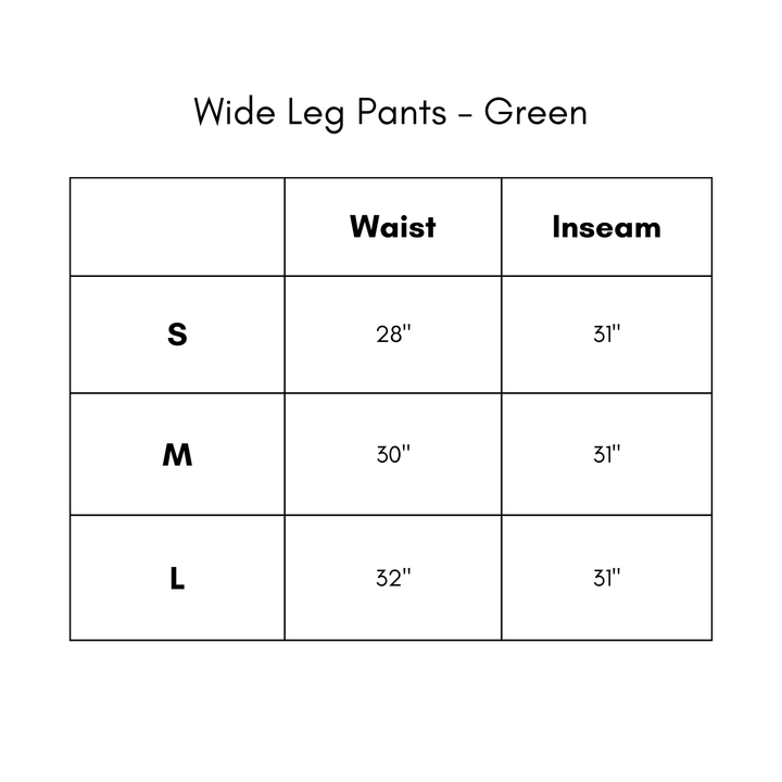 Wide Leg Pants - Green