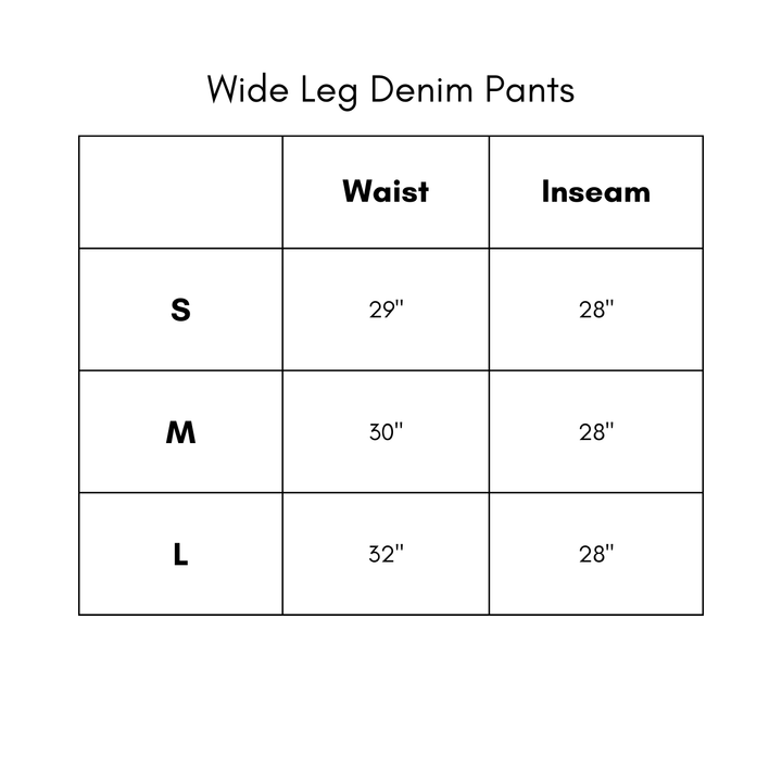 Wide Leg Denim Pants