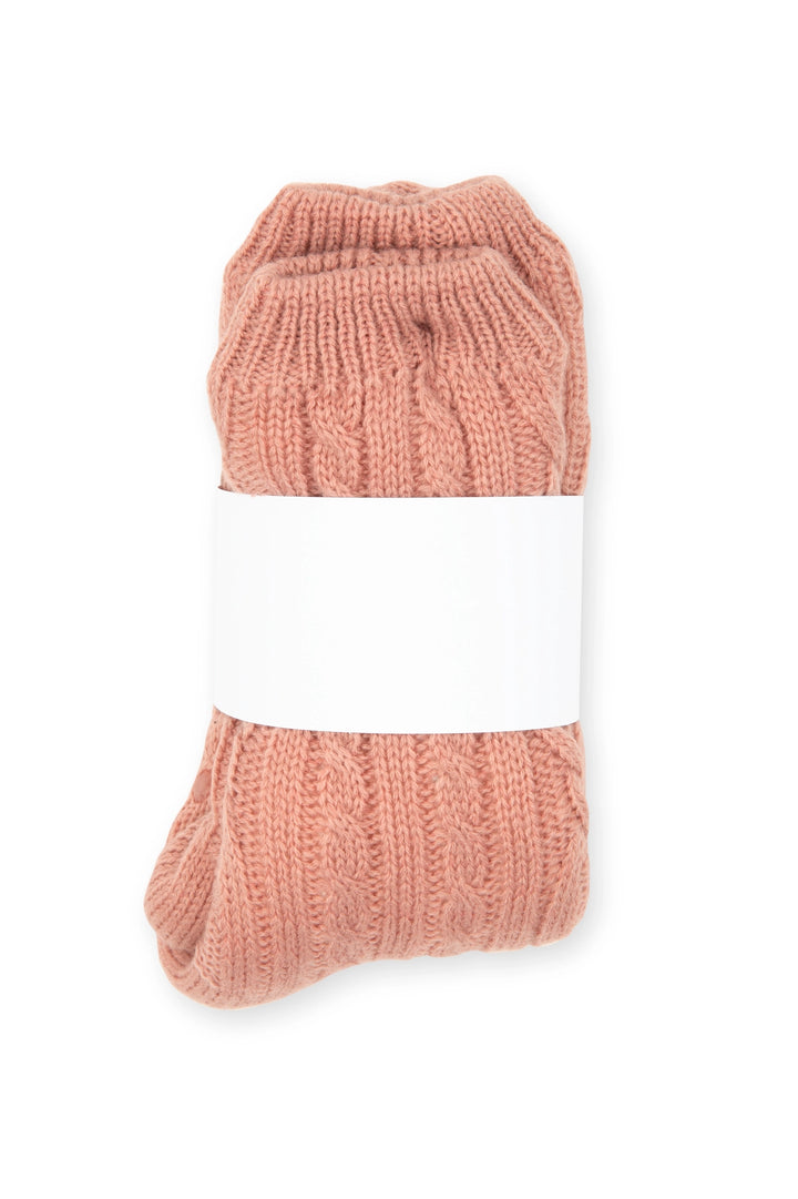 Cozy Sherpa Lined Cable Knit Slipper Socks