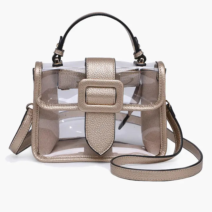 Toni Clear Crossbody Bag - Gold