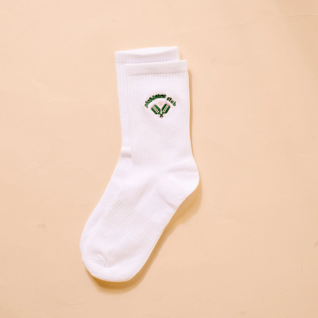 Embroidered Crew Socks - Pickleball Club