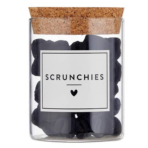 Satin Scrunchies Jar - Black