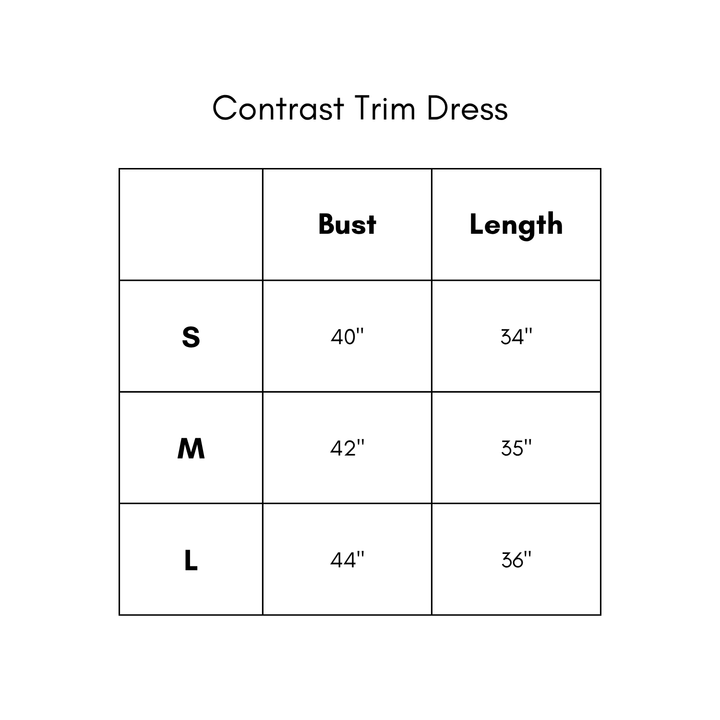 Contrast Trim Dress - Navy