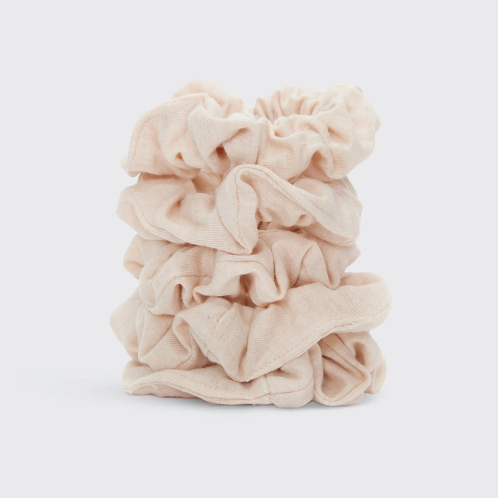 Organic Cotton Knit Scrunchies - Cream