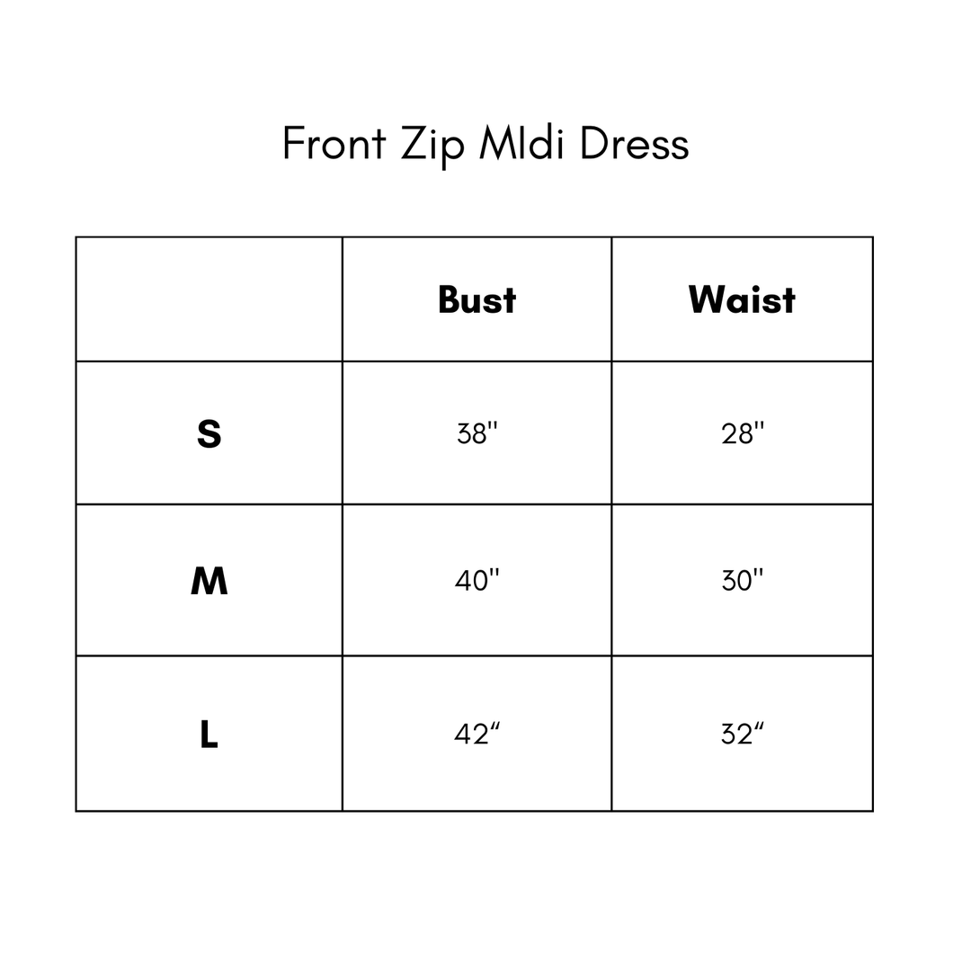 Front Zip Midi Dress - Pink