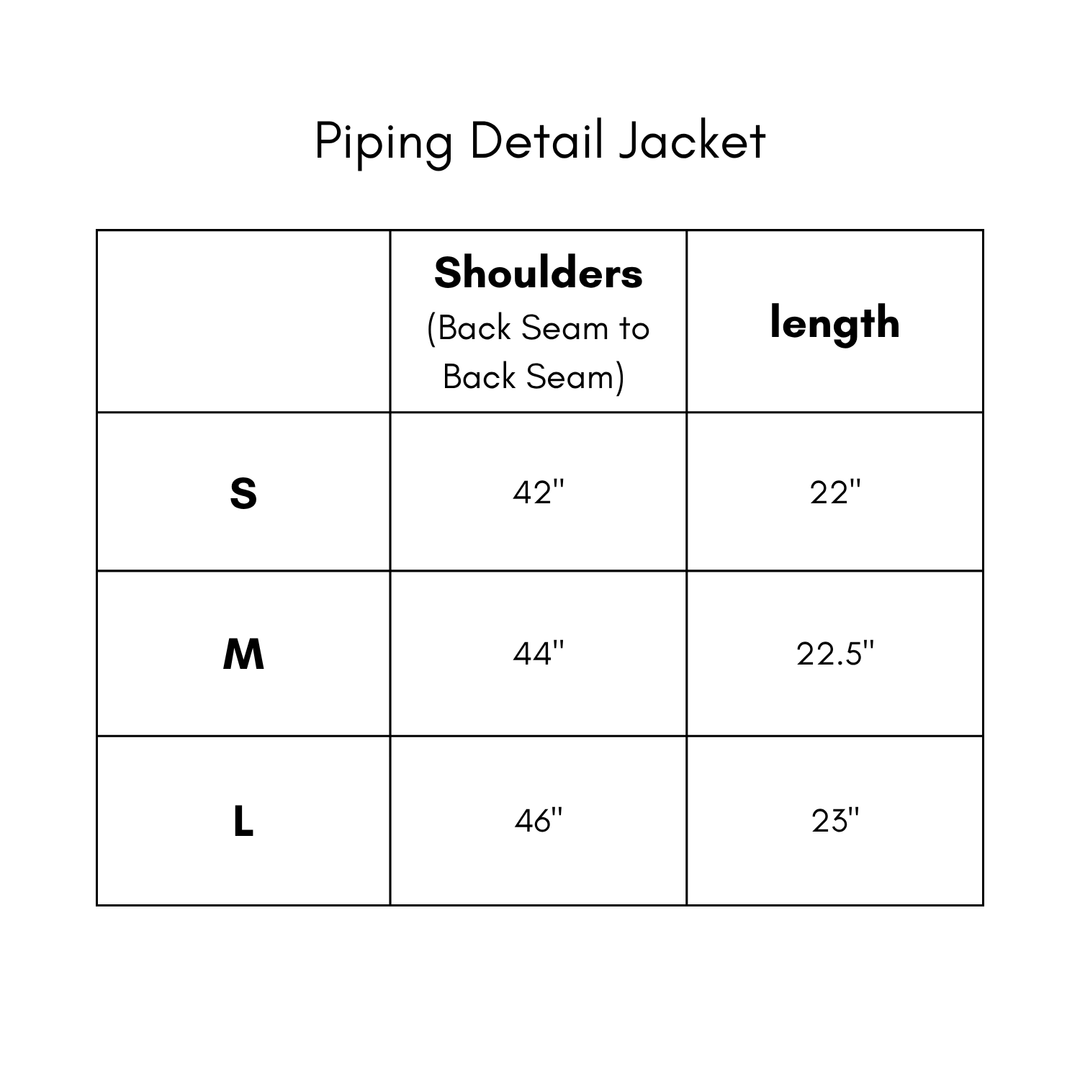 Piping Detail Jacket - Black