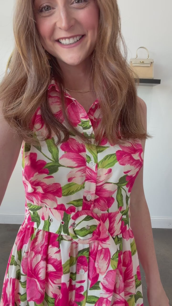 Belted Floral Maxi Dress