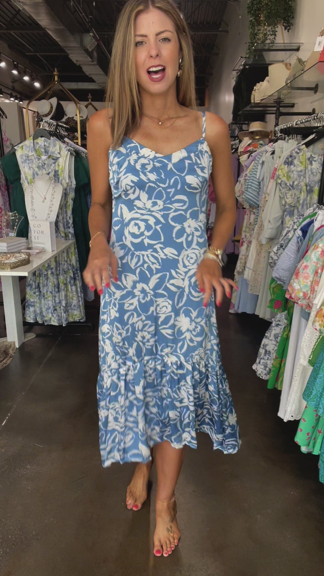 Floral Maxi Dress - Blue