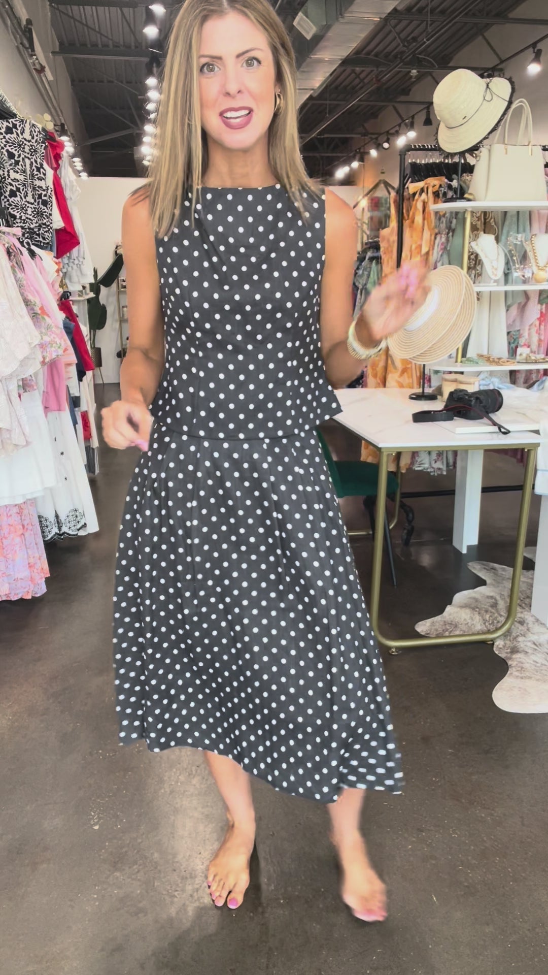 Polka Dot Midi Skirt