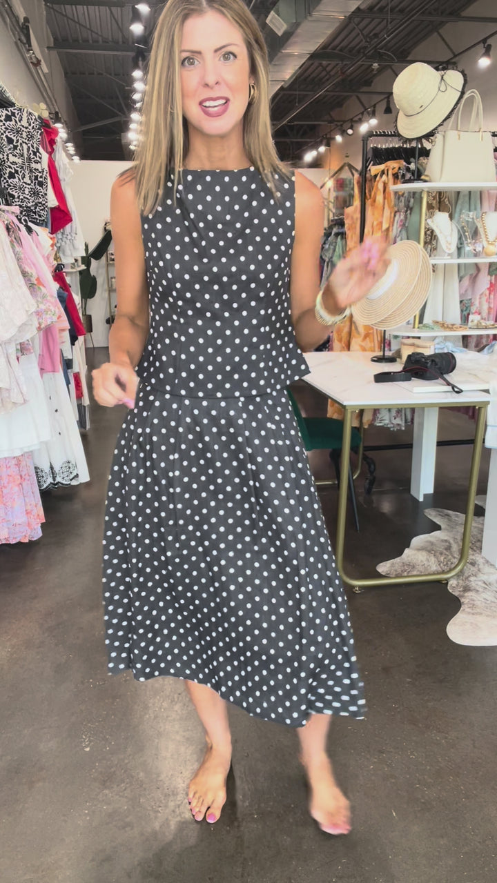 Polka Dot Midi Skirt