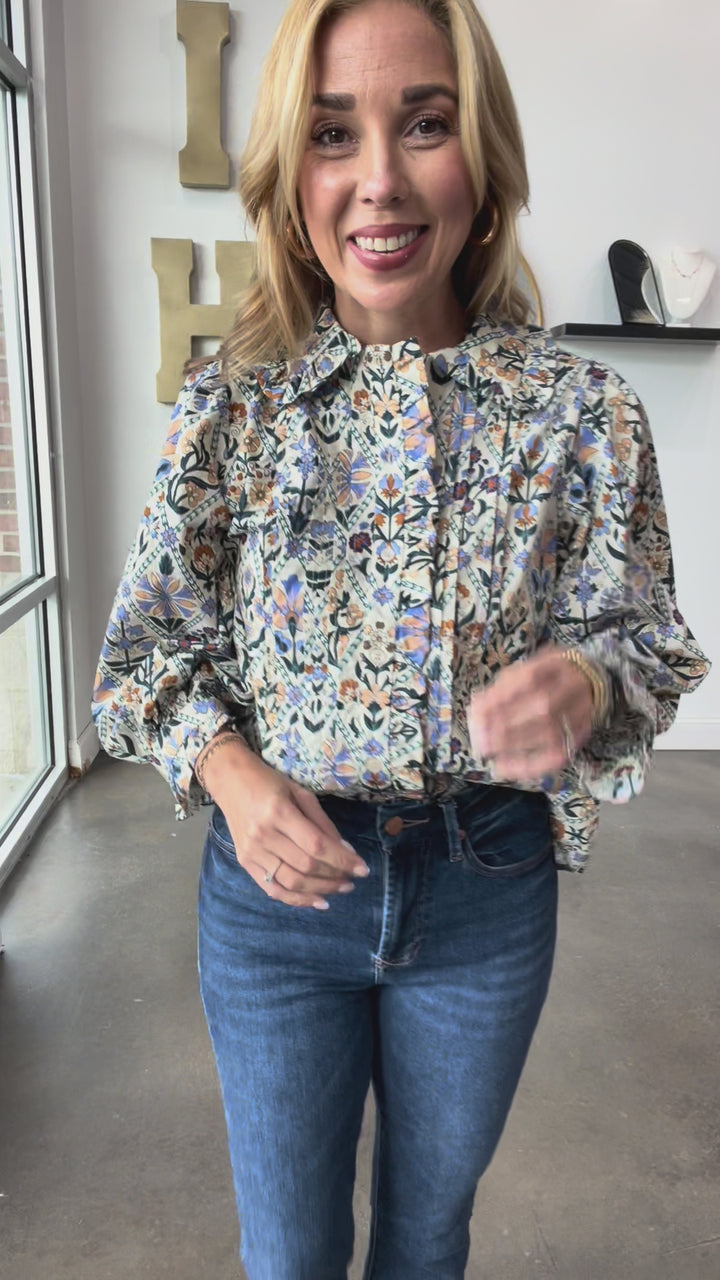 Patterned Long Sleeve Top