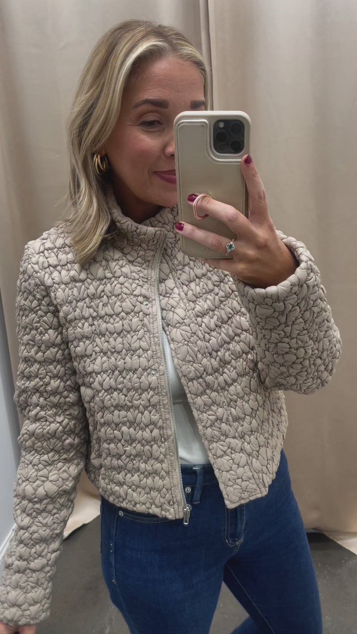 Quilting Puff Jacket - Taupe