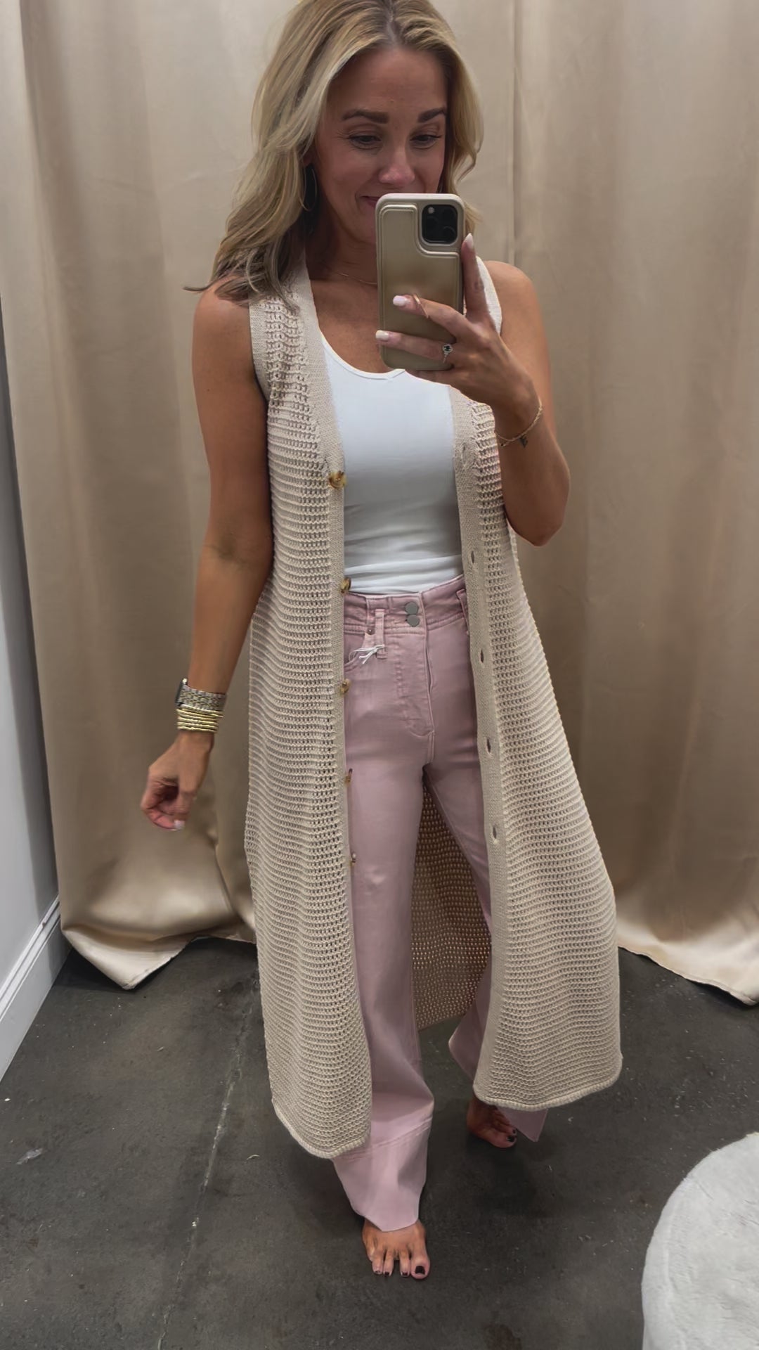 Knit Midi Cardigan - Taupe