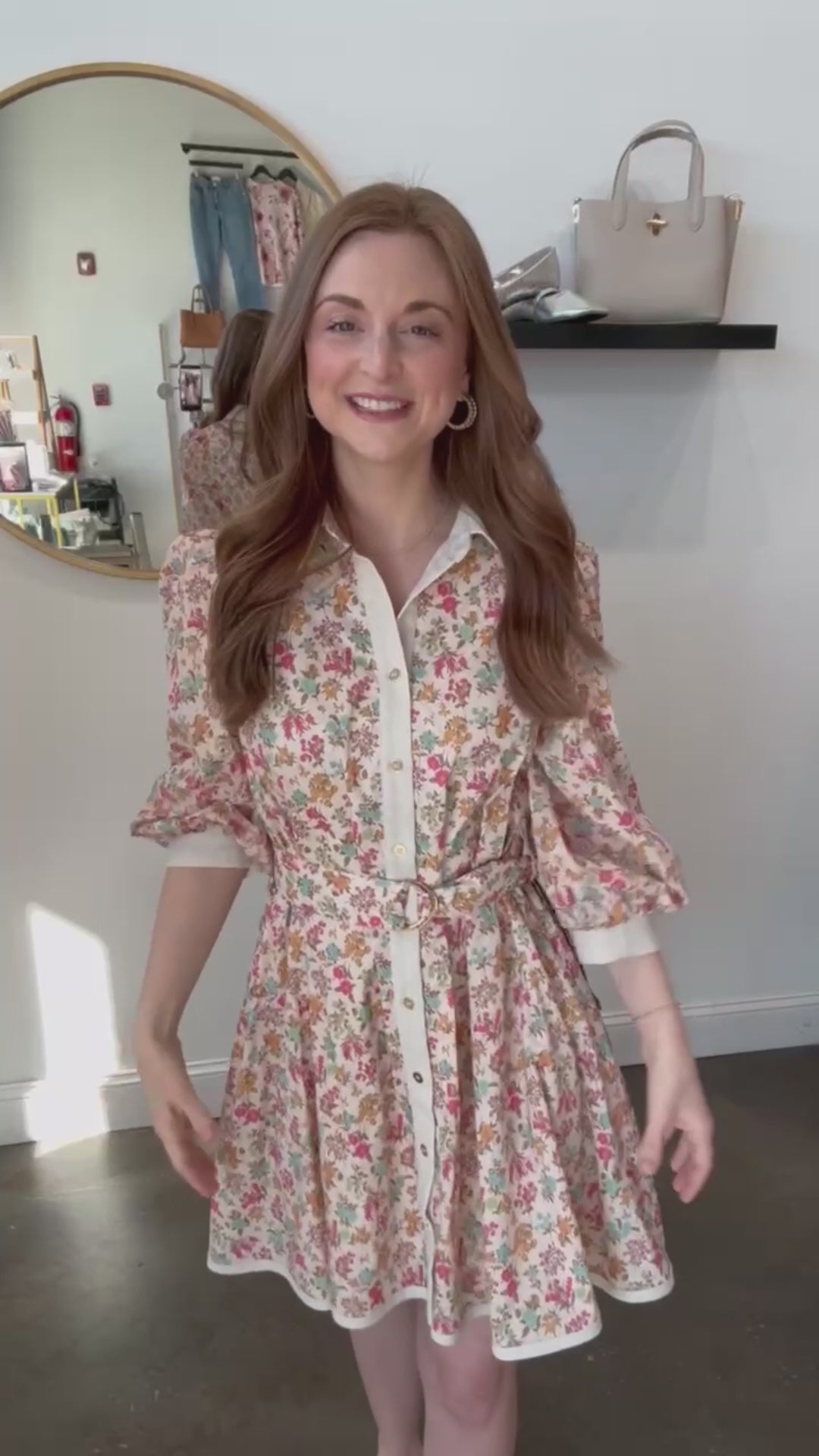Belted Floral Mini Dress