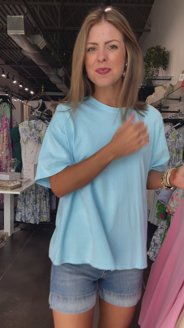 Oversized Boxy Tee - Pink