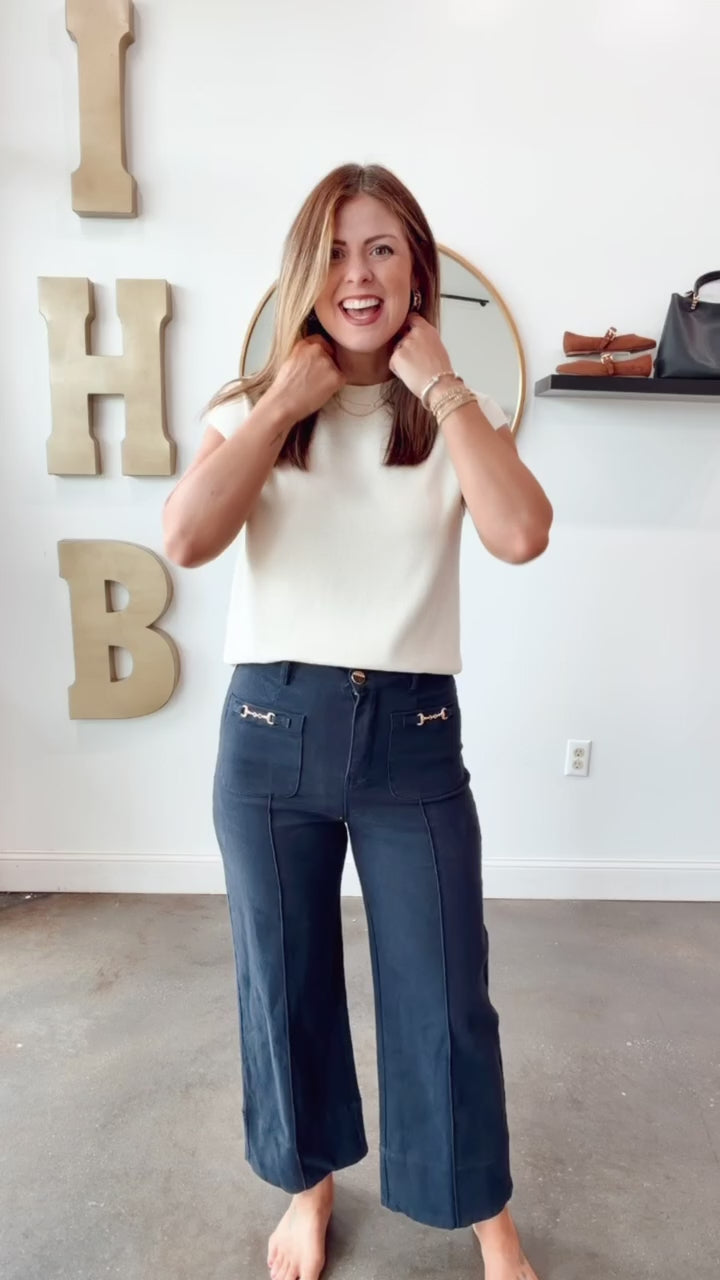 Front Pocket Pants - Navy