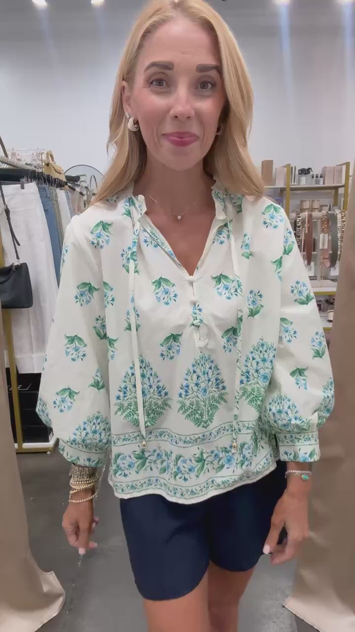 Floral Print Blouse - Cream