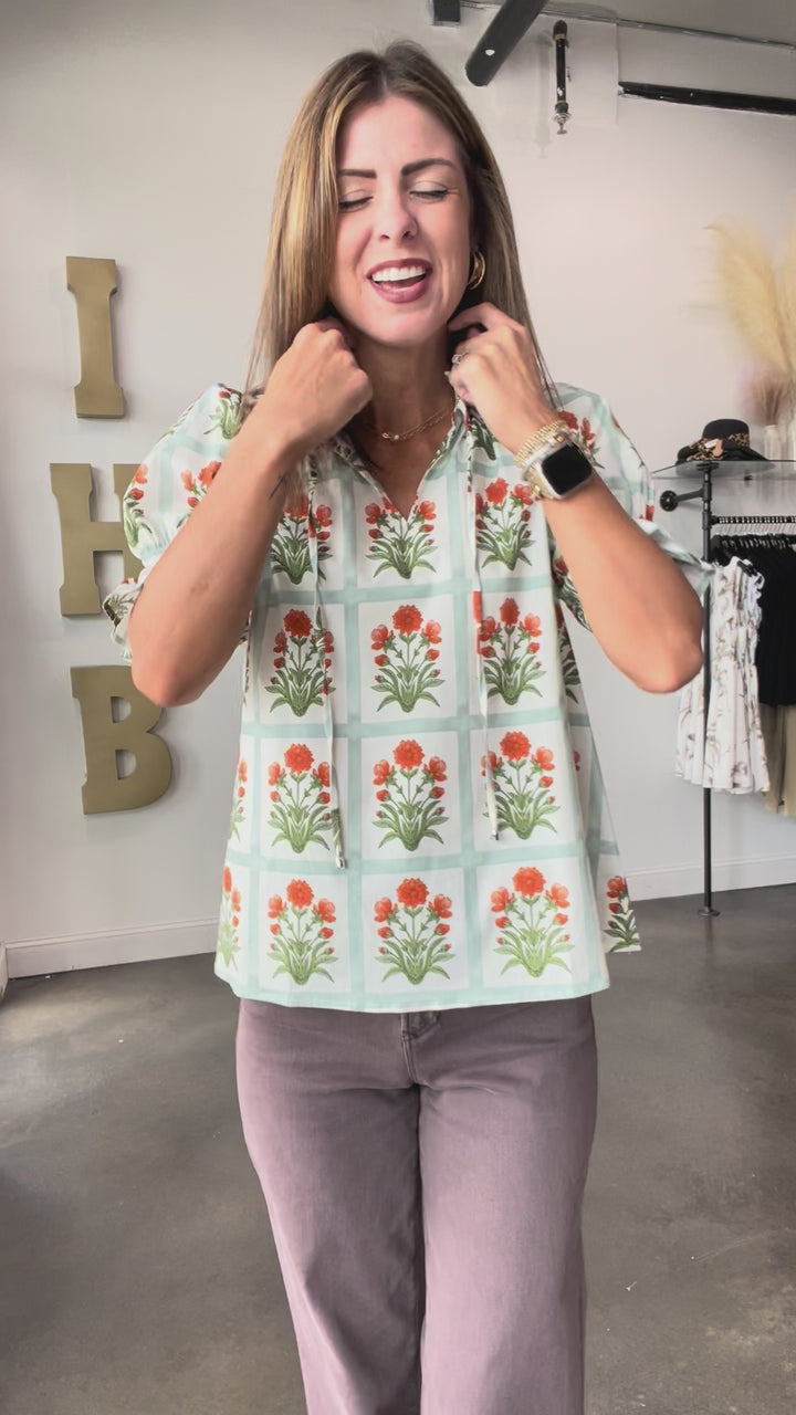 Pattern Block Top - Orange