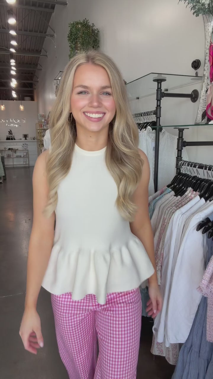 Gingham Pants - Pink