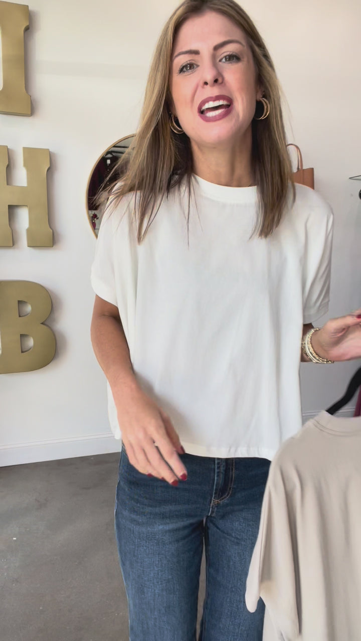 Boat Neck Tee - Oat