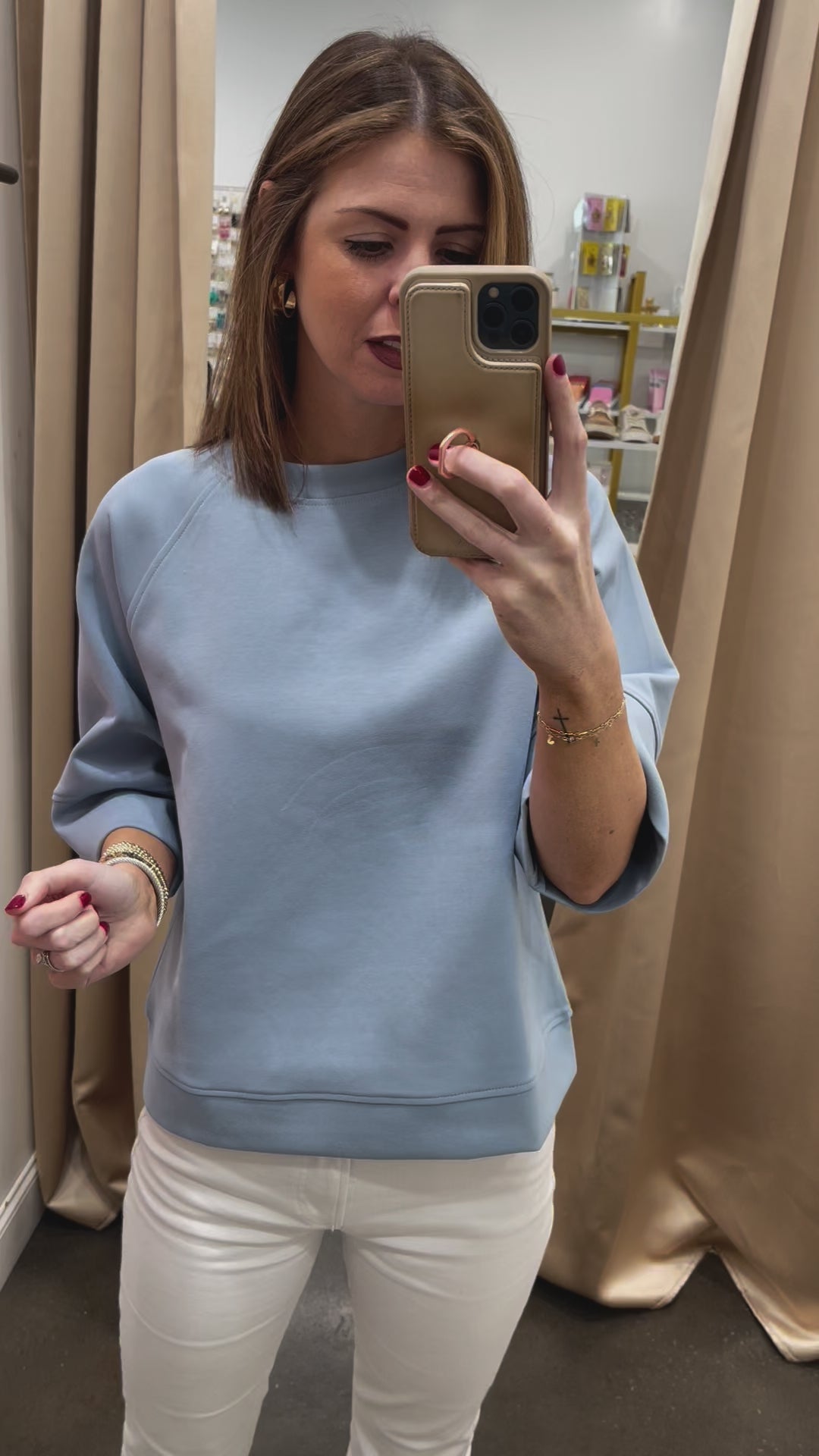 Three-Quarter Scuba Top - Taupe