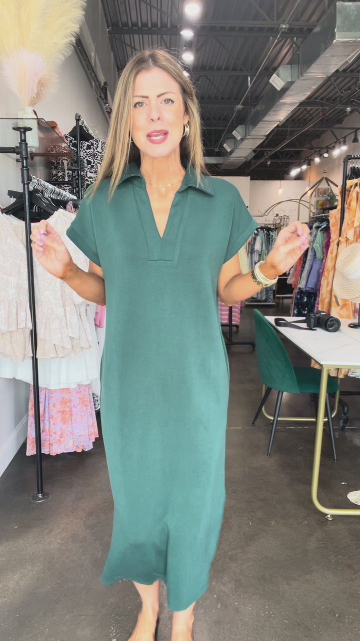 V Neck Maxi Dress - Forest *RESTOCKING in August!*