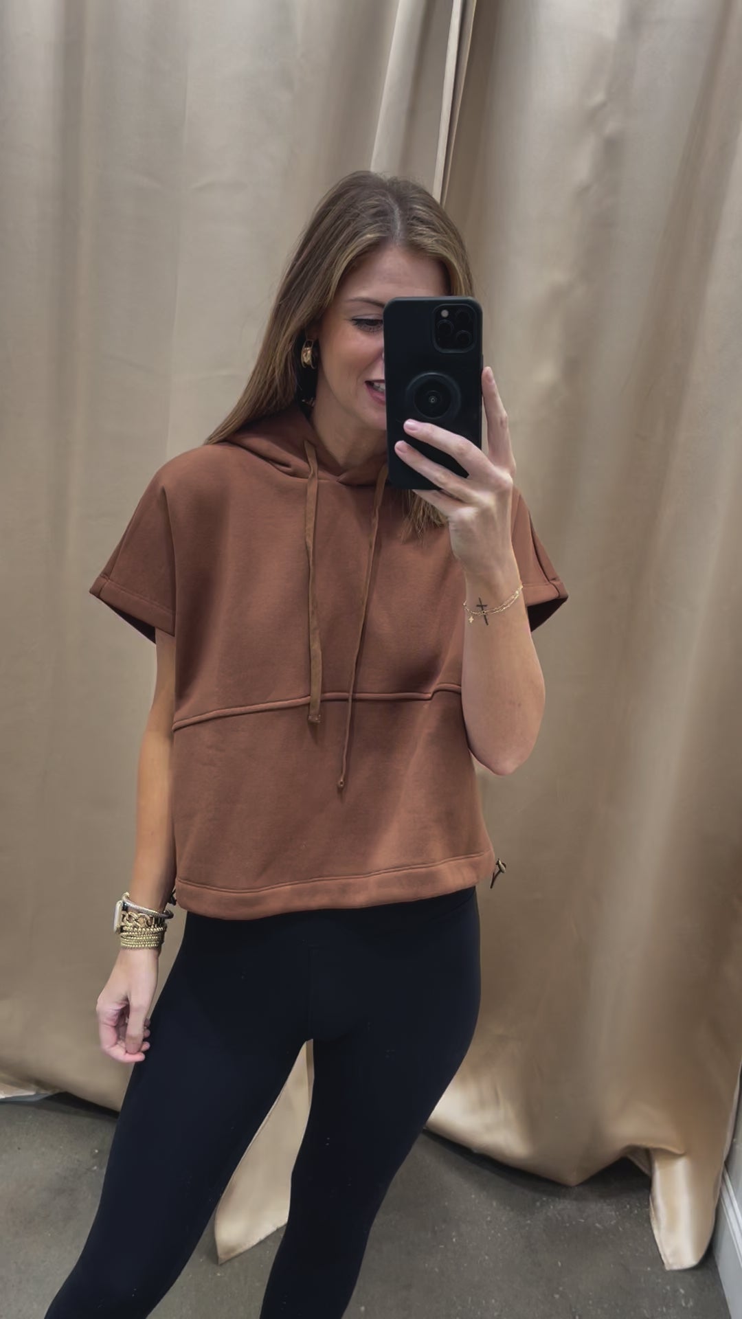 Sleeveless Hoodie - Chocolate