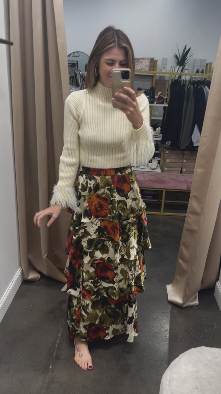 Tiered Floral Skirt