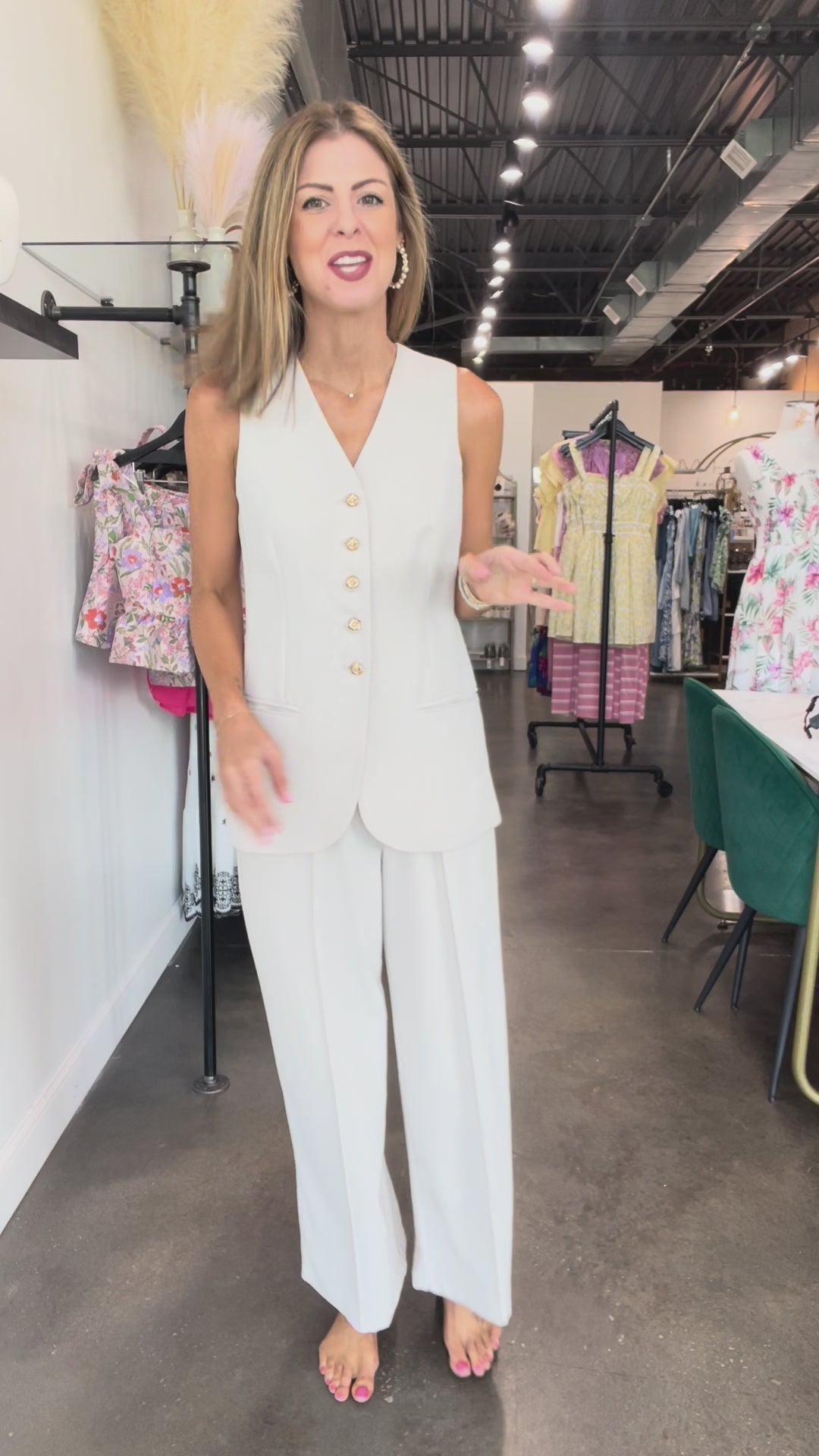 Elastic Waist Dress Pants - Sandy Beach