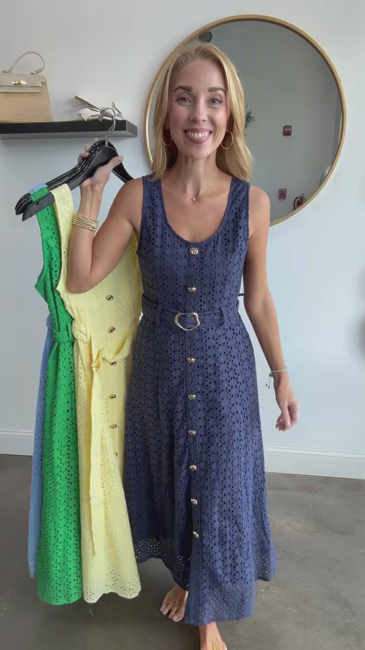 Belted Maxi Dress - Green
