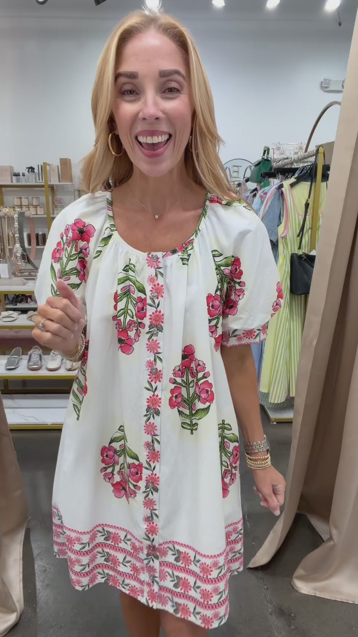 Scoop Neck Floral Dress